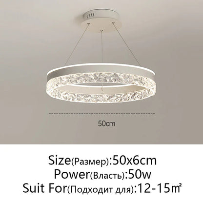 DecorBites™ Crystal Rings LED Chandelier Black&White Frame
