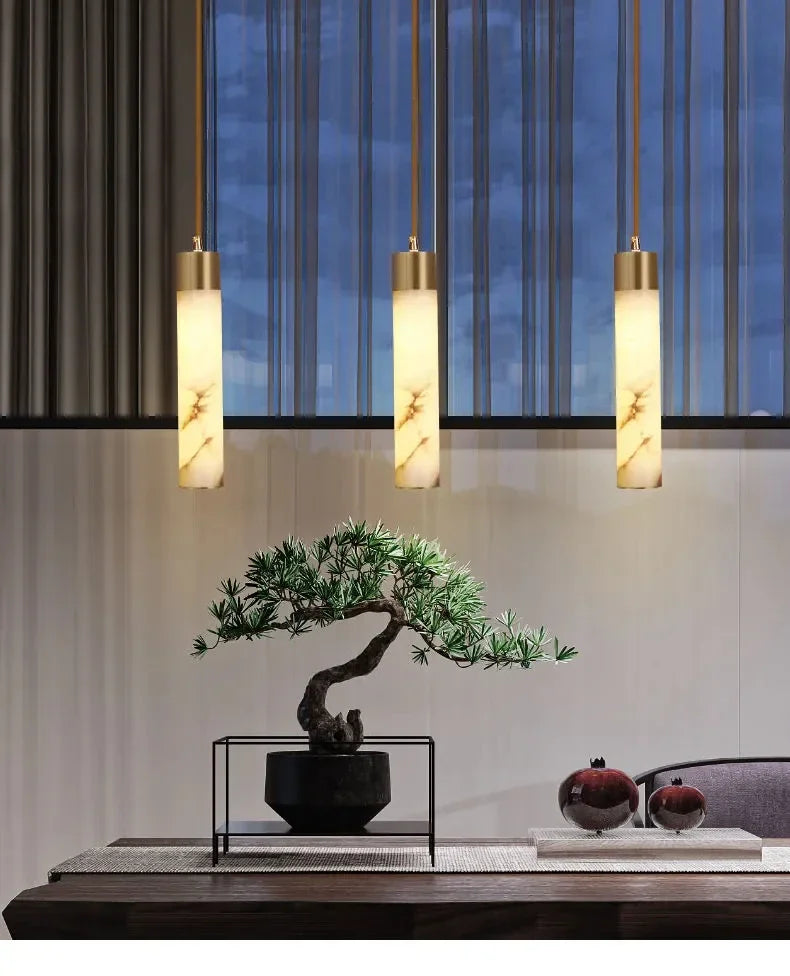 Decorbites™ Kupfer-LED-Hängeleuchte: Moderne Marmor-Einzelkopf für Schlafzimmer, Restaurant und Korridor