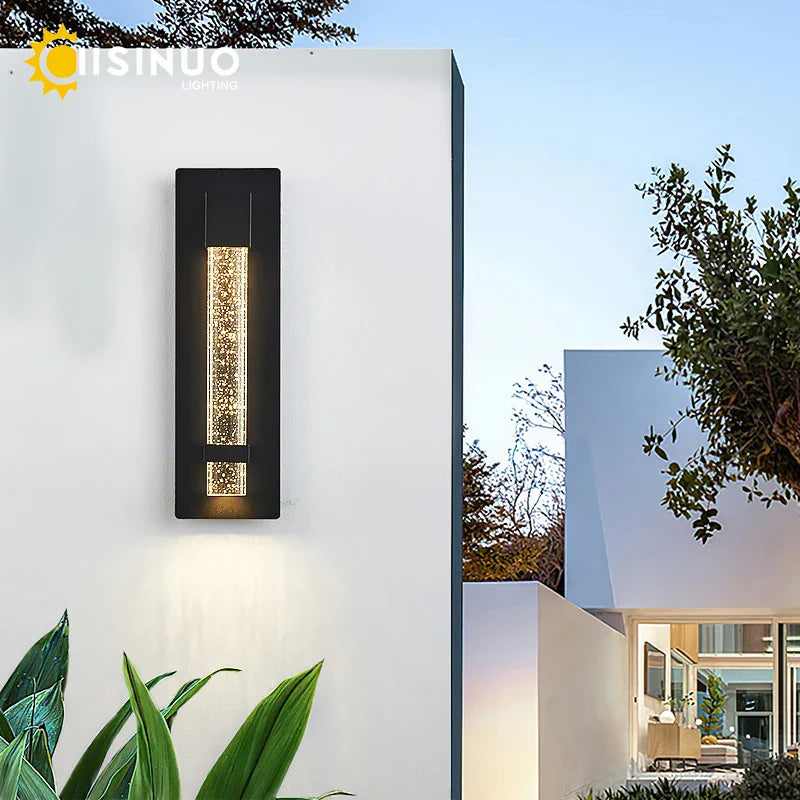 DecorBites™ Crystal Bubble LED Outdoor Wall Lamp for Porch, Entryway & Garden