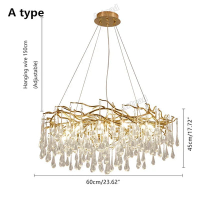 Decorbites™ Goldener Ast LED Deckenleuchter Moderner Wohnzimmer Pendelleuchte