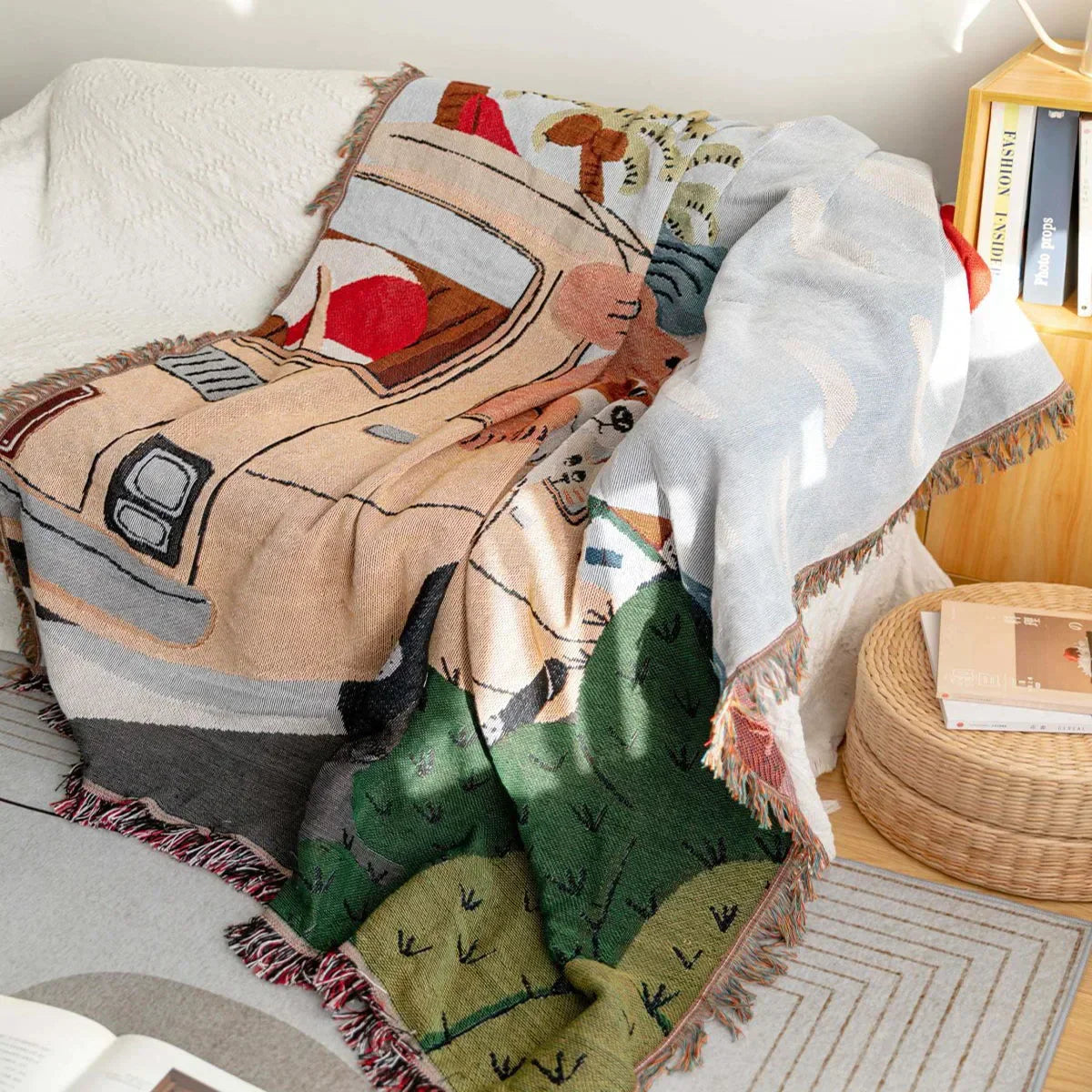 Decorbites™ Gestrickte Gobelin-Sofadecke - Leicht luxuriöse Dekorationsdecke für das Wohnzimmer, Nickerchen-Bettüberwurf, Picknick, Campingmatte