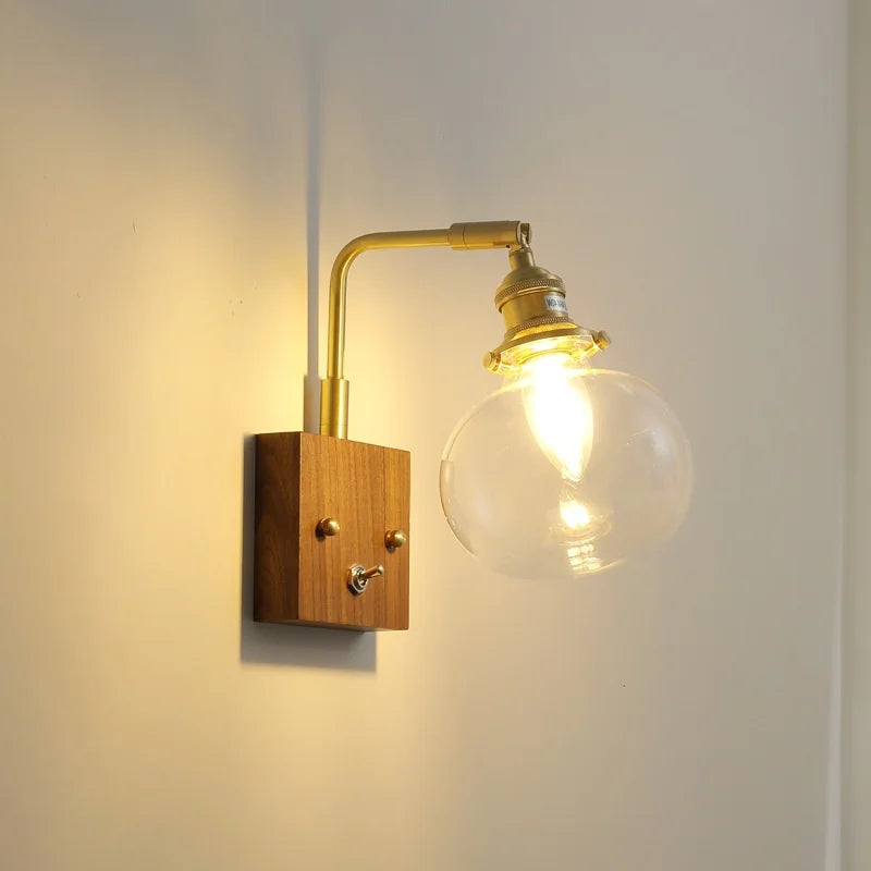 Decorbites™ Klares Glas LED Wandapplikation Walnuss Kupfer Moderne Treppenbeleuchtung