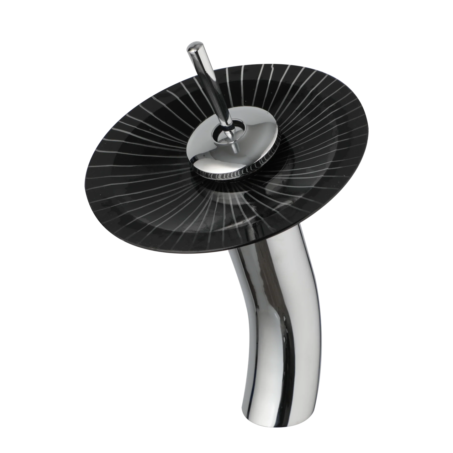 Decorbites™ Glas-Schaukel-Griff-Waschbeckenarmatur, Wasserfall-Mischbatterie, Chrom-Finish
