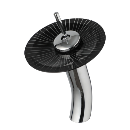 Decorbites™ Glas-Schaukel-Griff-Waschbeckenarmatur, Wasserfall-Mischbatterie, Chrom-Finish