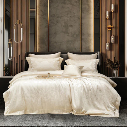 DecorBites™ Jacquard Egyptian Cotton Bedding Set for Queen King Linens