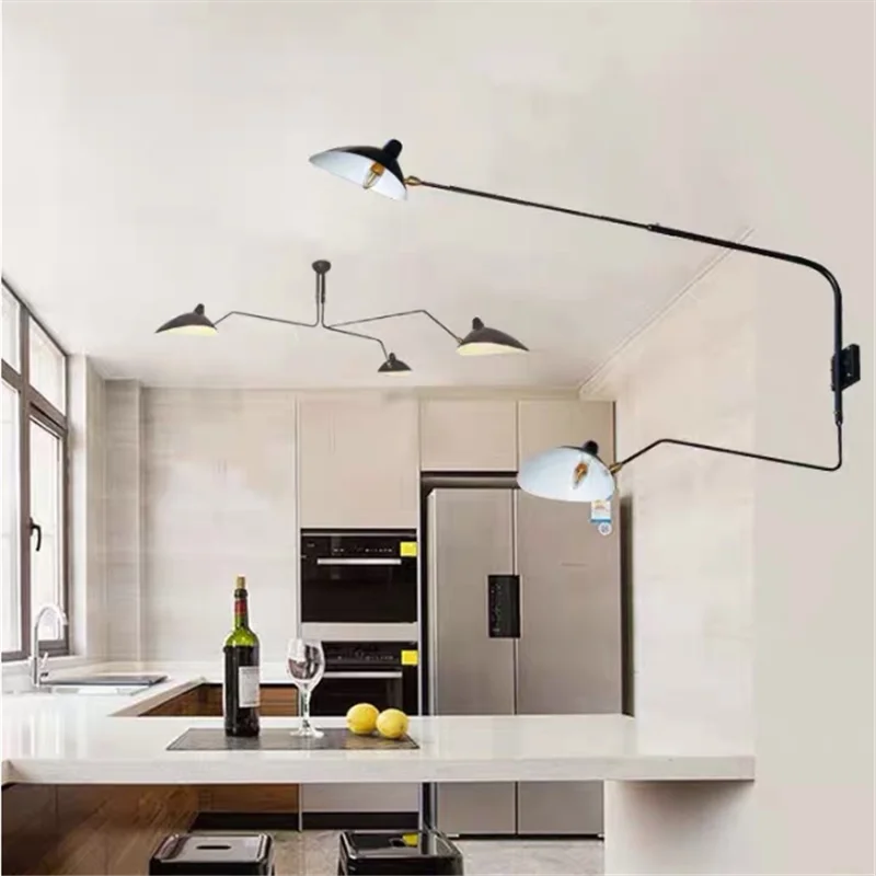 Decorbites™ Dawn-Spinnen-Serge-Mouille-LED-Wandleuchte mit verstellbarem Schwanenhalsarm