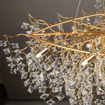Decorbites™ Gold Kristall-Kronleuchter LED Rundleuchte Inselzweiglampen-Kronleuchter