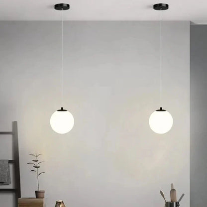 Nordic Glass Pendant Light With Brass or Black Finish