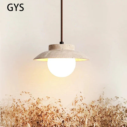DecorBites™ Cream Stone Chandelier Pendant Lamp - Nordic Style Bedroom Hanging Light