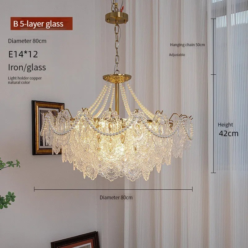 Decorbites™ Klar-Glas-LED-Kronleuchter: Moderner französischer Stil für Wohnzimmer, Schlafzimmer, Küche.