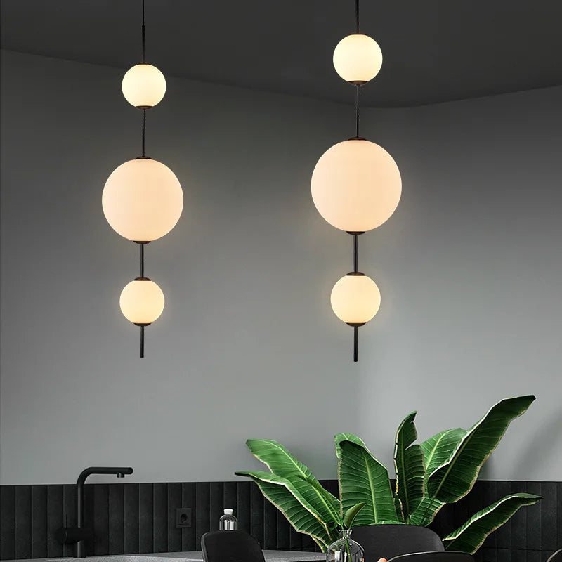 Decorbites™ LED Weiß Glas Kugel Hängeleuchte für die Hausdekoration.