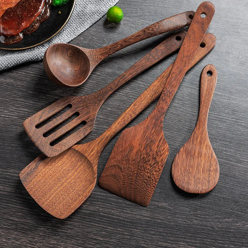 Decorbites™ Küchenutensilien-Set: Antihaft-Bratgeschirr mit Holzrücken