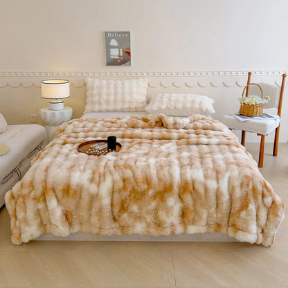 DecorBites™ Gradient Grey Cashmere Fleece Winter Blanket