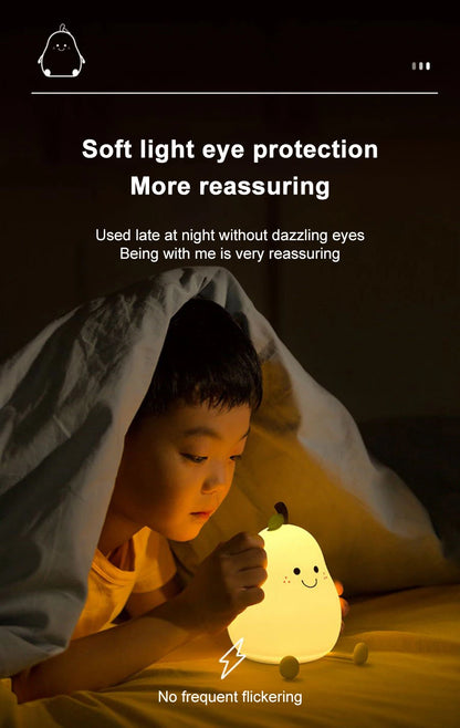 USB wiederaufladbares Nachtlicht Birne Silikon Nachtlichter Touch Sensor Schlafzimmer Nachttisch Katze Lampe mit Fernbedienung für Kinder Baby Geschenke 
