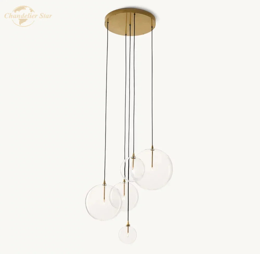 Decorbites™ Klare Glasgloben-Cluster-Kronleuchter Pendelleuchten für Wohnzimmer und Treppenhaus