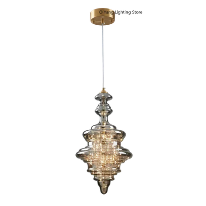 Raindrop Copper Crystal Pendant Light in Gold