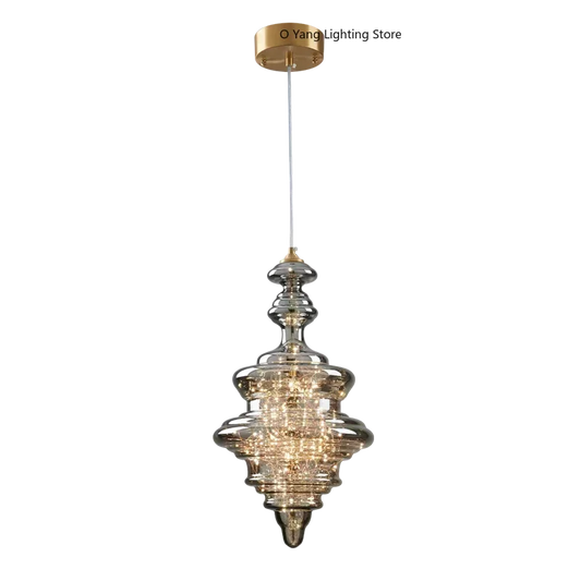 Raindrop Copper Crystal Pendant Light in Gold