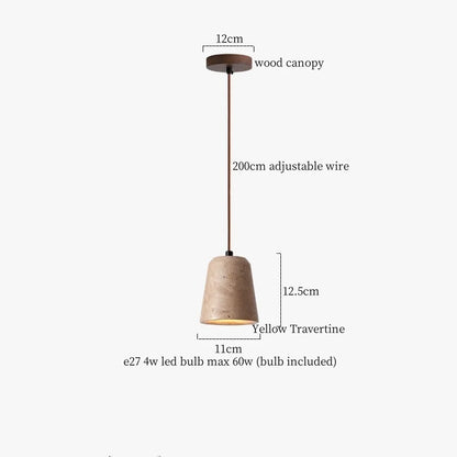 Decorbites™ Glas-Stein-LED-Pendantleuchten - Gelber Travertin Vintage-Hängeleuchte