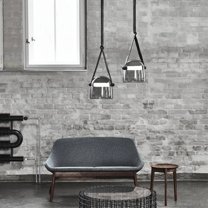 Decorbites™ Glas-Hängeleuchten Leder-Pendant-Lampe für Küche Wohnzimmer Schlafzimmer