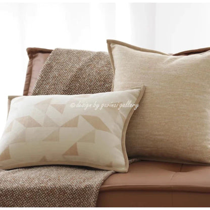 DecorBites™ Geometric Brown Leather Splicing Throw Pillow Cover 45x45cm Luxe Square Cushion Case