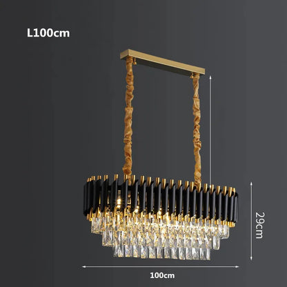 DecorBites™ Crystal LED Pendant Chandelier for Modern Living Spaces