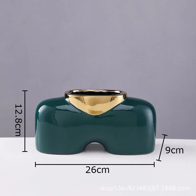 Gold Ceramic Desk Vase