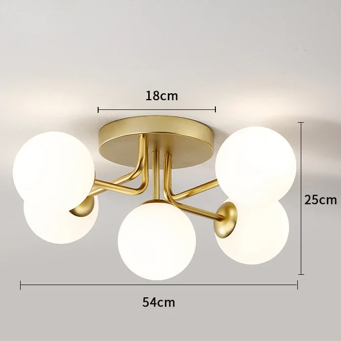 Gold Corrugated Ceiling Lamp