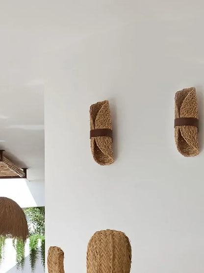 Decorbites™ Japanisches Wabi-Sabi Ratta-Gewebe Wandleuchte für die Raumdekoration