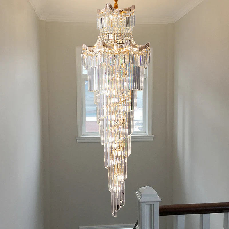 Decorbites™ Kristall-Duplex-Kronleuchter: Luxus-Leuchte & Treppenlampe für Loft-Wohnung & Villa