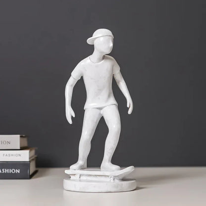 DecorBites™ Abstract Sports Player Sculpture Set Grey/White Figurines Home Decor