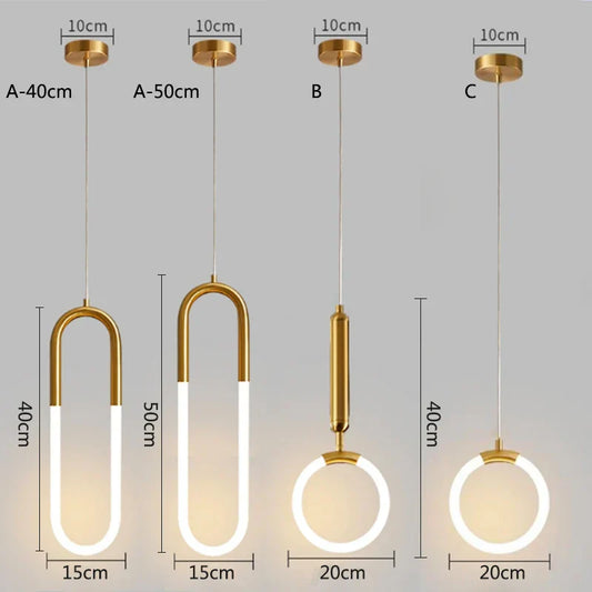 Decorbites™ Gold Ring Anhängerleuchten Warmweiß LED U-förmige Hängeleuchte