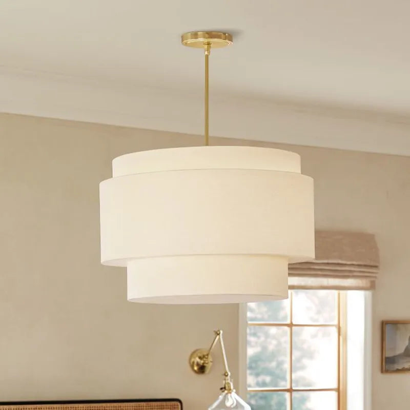 Decorbites™ Japanischer Stil Mehrstufiger Anhängerleuchte: Minimalistischer Stoffschirm für Wohnzimmer & Küchenzeile