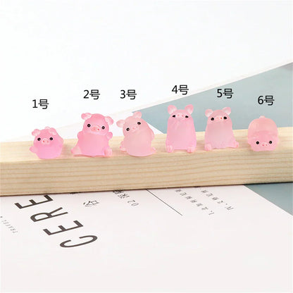 Decorbites™ Kawaii-Schweinchen-Miniaturen Terrarien-Figuren 6 Stk. Bastelarbeiten Heimdekoration