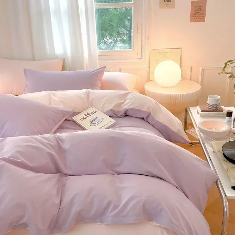 Decorbites™ Baumwoll-Bettwäsche-Set für Queensize-Bett: Bettbezug, Laken, Steppdeckenbezug, Kissenbezüge – Weich & Bequem
