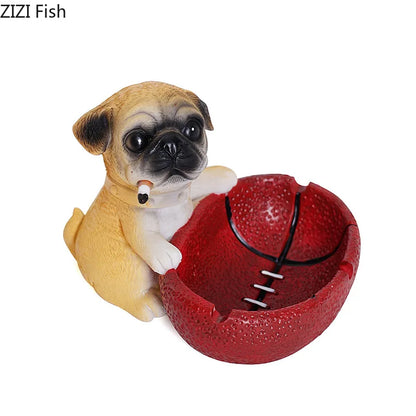 Decorbites™ Basketball Puppy Aschenbecher: Tragbar, windfest, kreative Schreibtischdekoration & Raucherzubehör