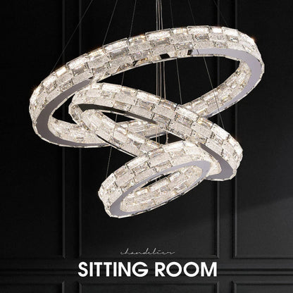 Decorbites™ Golden Crystal Ring Kronleuchter: Luxuriöse Glanz-Deckenbeleuchtung für modernes Wohnzimmer