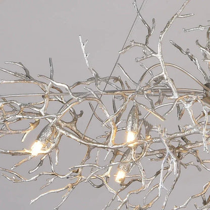 DecorBites™ LED Branch Crystal Chandelier Copper Suspension Lights Luxe Ceiling Pendant