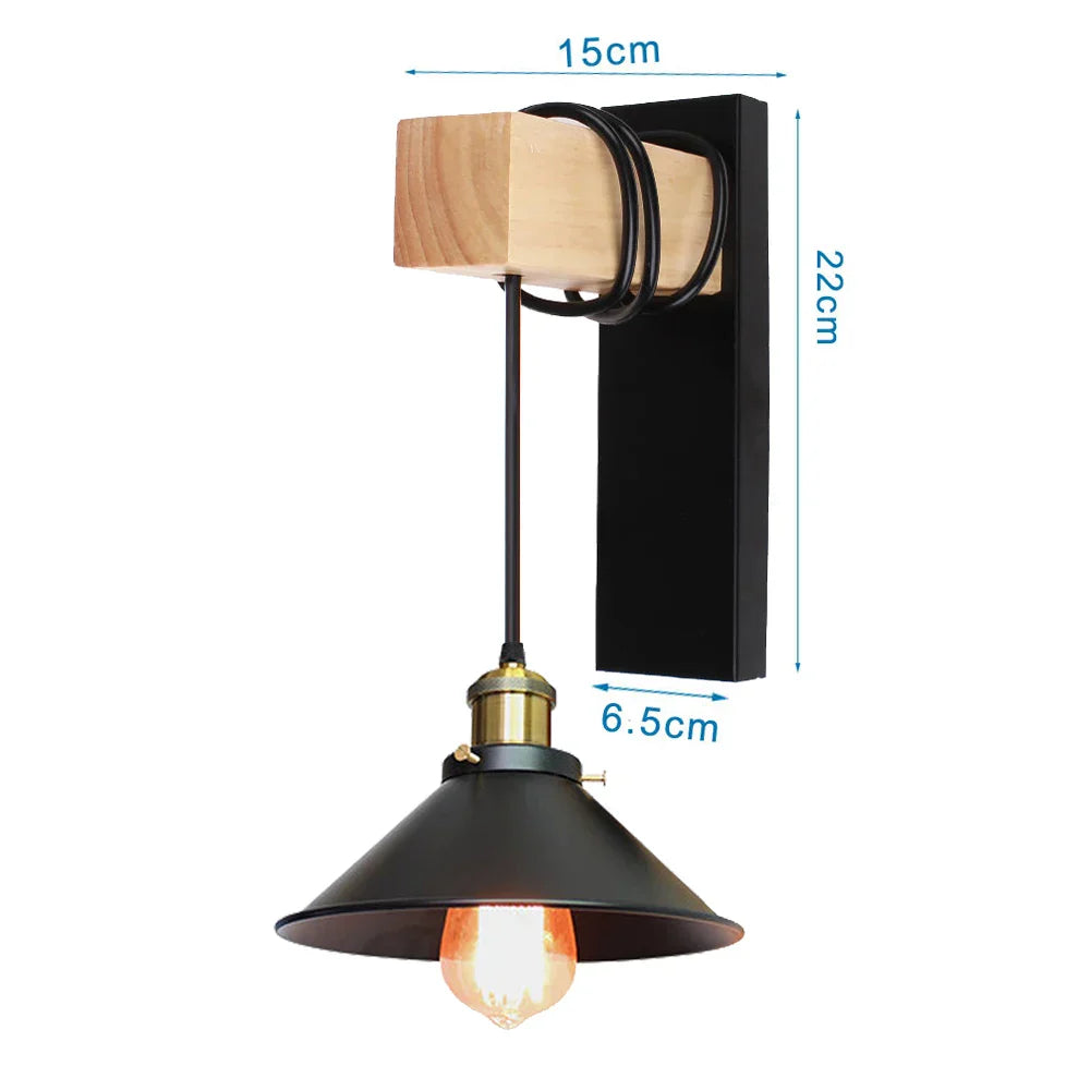 Decorbites™ Loft Amerikanisches Eisenholz Wandarmleuchte Vintage Käfigschutz Lampenschirm Armatur