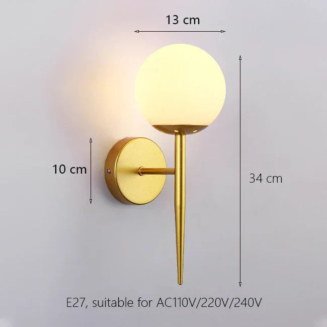 Decorbites™ Eisen-Wandlampe mit Glasball, elegante Wandlampe für Treppen und Lesen im Zuhause