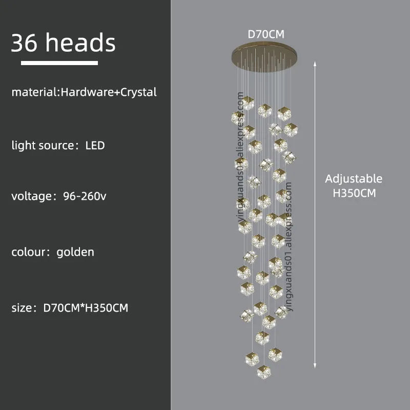 Decorbites™ Kristall Moderne Kronleuchter für Wohnzimmer Luxus-Loft LED-Beleuchtung Treppenhaus-Kronleuchter