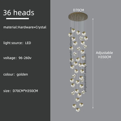 Decorbites™ Kristall Moderne Kronleuchter für Wohnzimmer Luxus-Loft LED-Beleuchtung Treppenhaus-Kronleuchter
