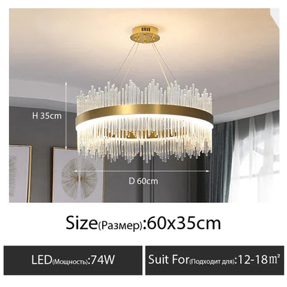 Decorbites™ Kristall-LED-Kronleuchter: Luxuriöse dimmbare Pendelleuchte für Schlafzimmer, Wohnzimmer, Esszimmer