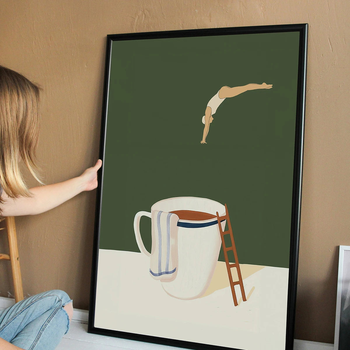 Abstract coffee wall canvas printing good morning coffee wall art poster for modern living room bedroom kitchen and home decor