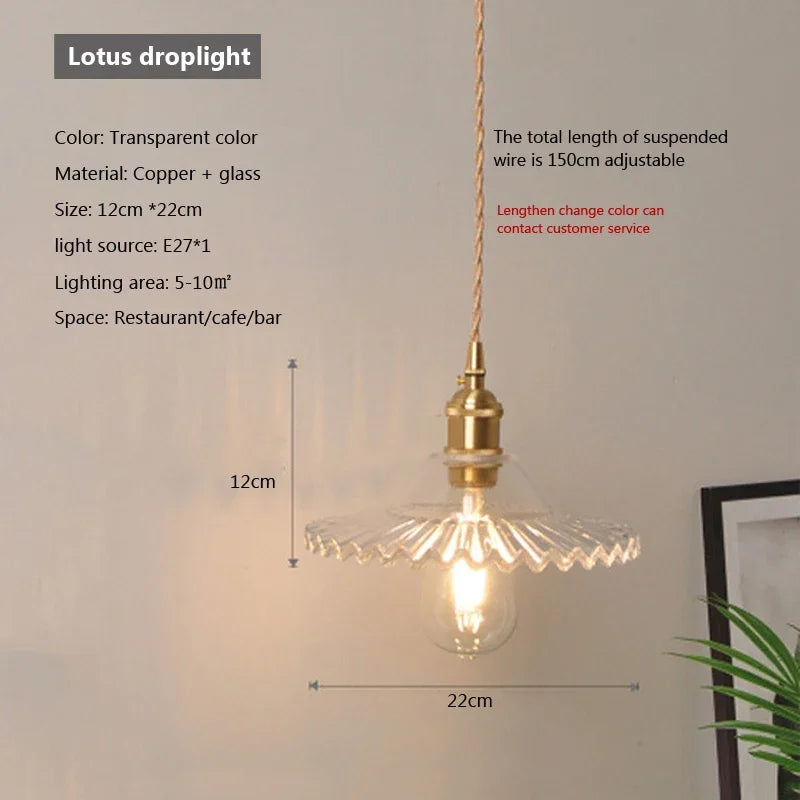Nordic Glass Pendant Light in Brown and Polished Chrome