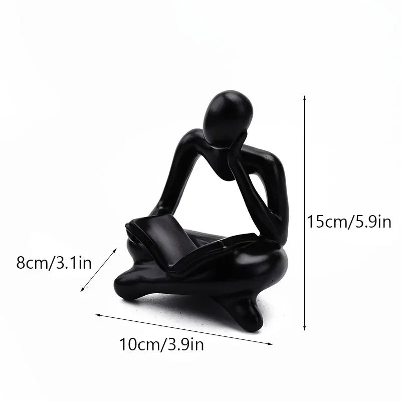 DecorBites™ Abstract Resin Book Figurines for Home Office Decor