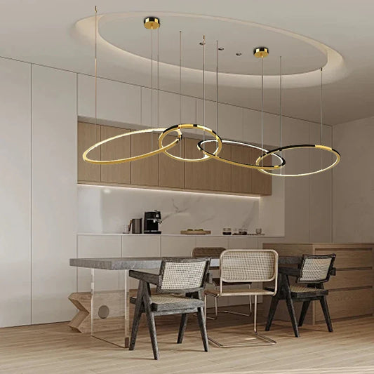Decorbites™ Goldene Runde Deckenleuchter - Elegante Hängelampe für das Esszimmer
