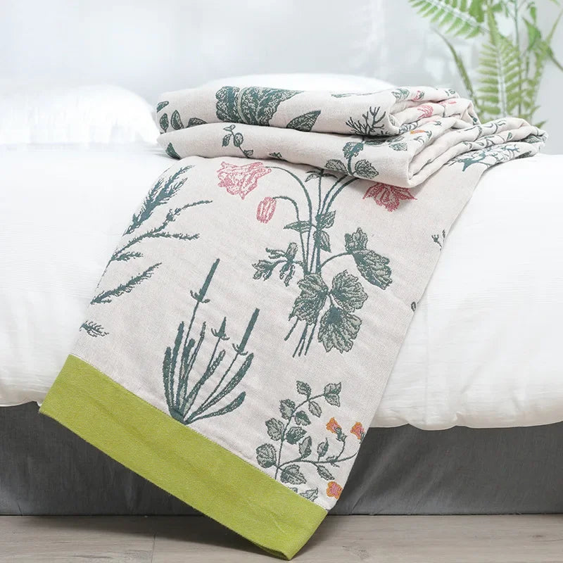 Decorbites™ Baumwolldecke für Freizeit: Luxuriöse weiche Decke für den Sommer, Überwurf für Einzel-/Doppelbett, Sofatuch – Nordisches Wohnaccessoire