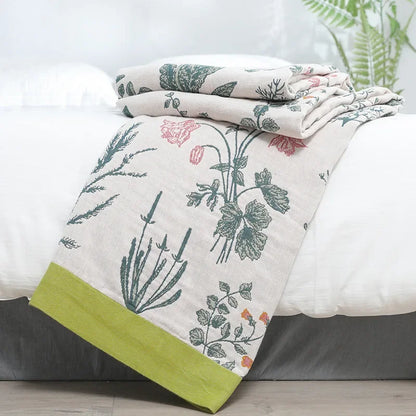 Decorbites™ Baumwolldecke für Freizeit: Luxuriöse weiche Decke für den Sommer, Überwurf für Einzel-/Doppelbett, Sofatuch – Nordisches Wohnaccessoire