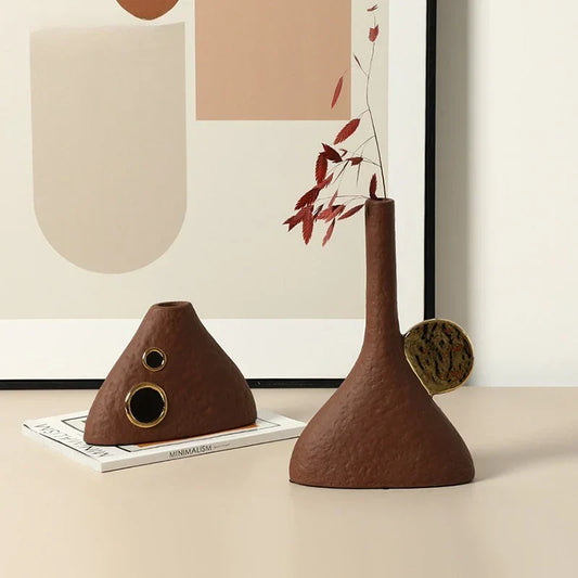 Decorbites™ Geometrische Dreieck Keramik Vase Blumenarrangement Heimdekoration Kunst