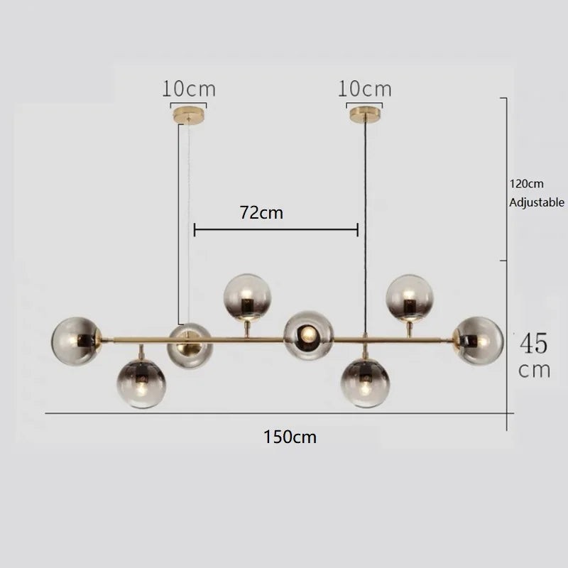 DecorBites™ Glass Ball Pendant Chandelier: Modern Nordic Art Ceiling Lighting for Dining Room & LOFT